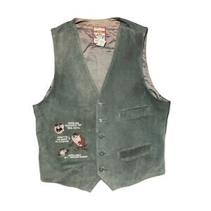 Vintage Looney Tunes Leather Tasmanian Devil Vest Medium